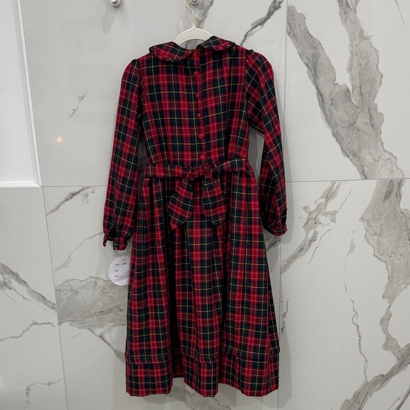 SARAH LOUISE Hand Smocked Embroidered Tartan Red Green Girls Holiday Dress NWT - Picture 7 of 7